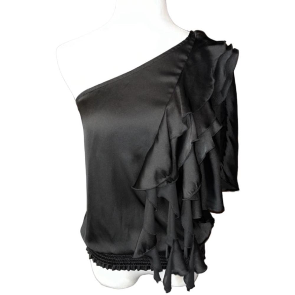 Vintage 90’s Trac Women’s Black One Sleeve Top Size S